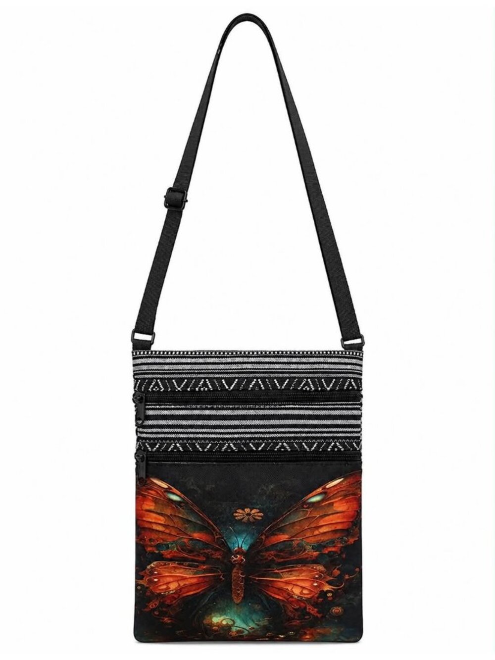 Mystical Butterfly Crossbody Bag Artistic Nature-Inspired Travel Purse